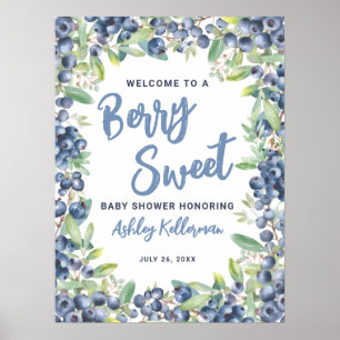 Berry Sweet Blaubeer-Baby-Party-Empfangsschild Poster