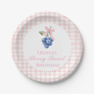 Berry Sweet Blaubeer Geburtstag Rosa Schleife Coqu Pappteller