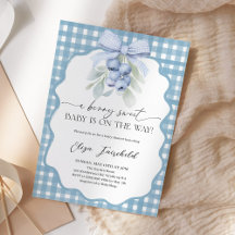 Berry Sweet Blaubeer Gingham Babyparty