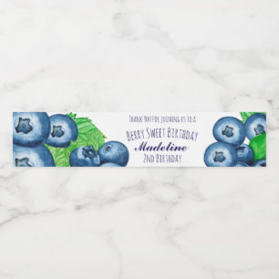 Berry Sweet Blaubeeren Geburtstag Wasserflaschenetikett