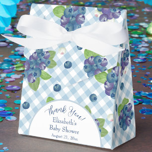 Berry Sweet Blaue Gingham-Babyparty-Geschenkboxen Geschenkschachtel