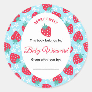 Berry Sweet Blue Erdbeer-Baby-Party Runder Aufkleber