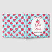 Berry Sweet Blue Strawberry Baby Shower  Gästebuch (Voll)
