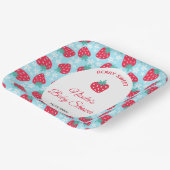 Berry Sweet Blue Strawberry Baby Shower Pappteller (Gewinkelt)
