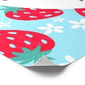 Berry Sweet Blue Strawberry Baby Shower Welcome Poster (Ecke)