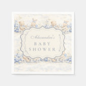 Berry Sweet Blue Toile Baby Shower Serviette (Vorderseite)