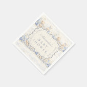 Berry Sweet Blue Toile Nursery Baby Shower Serviette (Ecke)