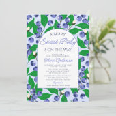 Berry Sweet Blueberry Arch Baby Dusche Einladung (Stehend Vorderseite)
