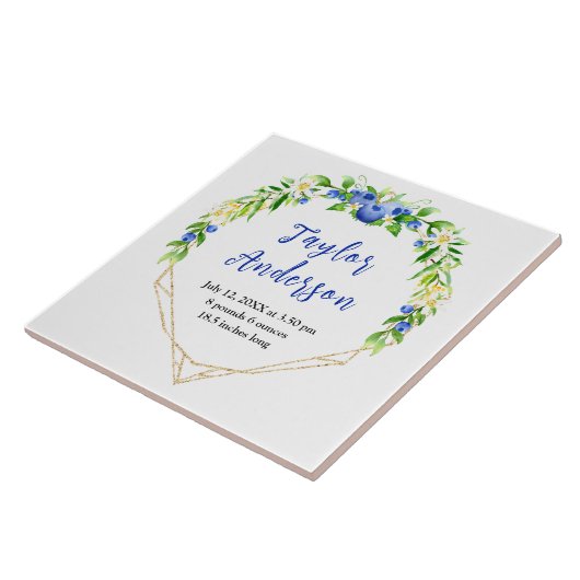 Berry Sweet Blueberry Baby Birth Stats Fliese (Seite)