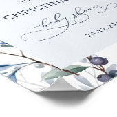 Berry Sweet Blueberry Baby Dusche Willkommenspende Poster (Ecke)