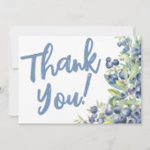 Berry Sweet Blueberry Baby Shower Dankeskarte (Vorderseite)