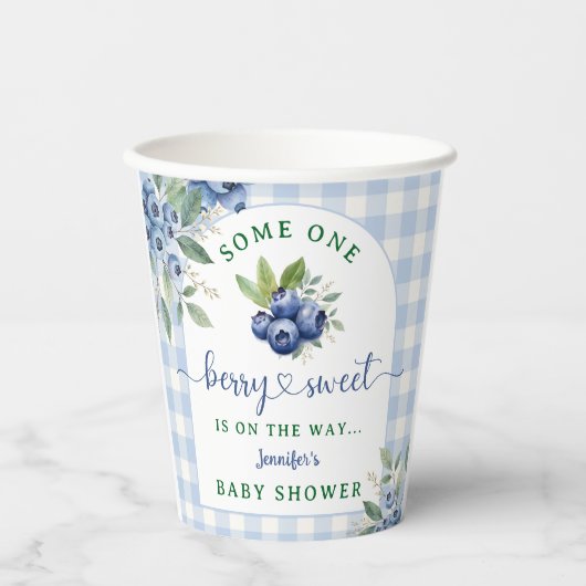 Berry Sweet Blueberry Baby Shower Pappbecher (Vorderseite)