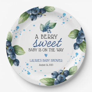 Berry Sweet Blueberry Baby Shower Pappteller