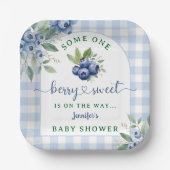 Berry Sweet Blueberry Baby Shower Pappteller (Vorderseite)