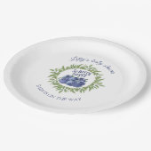 Berry Sweet Blueberry Baby Shower Pappteller (Schrägansicht)