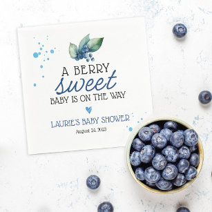 Berry Sweet Blueberry Baby Shower Serviette
