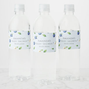 Berry Sweet Blueberry Baby Shower Wasserflaschenetikett
