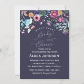 Berry Sweet Blueberry & Blume Babydusche Einladung (Vorderseite)