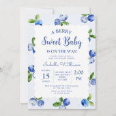Berry Sweet Blueberry Boy Baby Shower Einladung (Vorderseite)