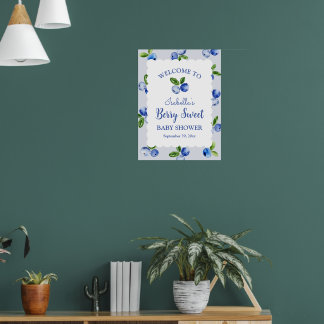 Berry Sweet Blueberry Boy Baby Shower Welcome Sign Poster