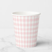 Berry Sweet Blueberry Geburtstag Pink Bow Gingham Pappbecher (Rückseite)