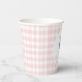 Berry Sweet Blueberry Geburtstag Pink Bow Gingham Pappbecher (Rechts)