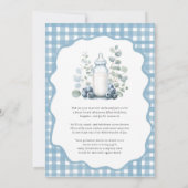 Berry Sweet Blueberry Gingham Baby Shower Einladung (Rückseite)