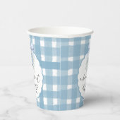 Berry Sweet Blueberry Gingham Baby Shower Pappbecher (Rechts)