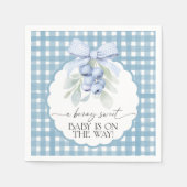 Berry Sweet Blueberry Gingham Baby Shower Serviette (Vorderseite)