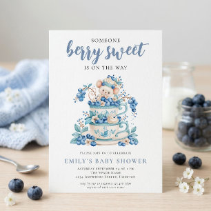 Berry Sweet Blueberry-Maus-Teetasse-Baby Shower Einladung
