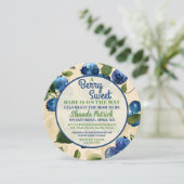 Berry Sweet Blueberry Theme Babydusche Einladung (Stehend Vorderseite)