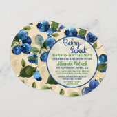 Berry Sweet Blueberry Theme Babydusche Einladung (Vorne/Hinten)