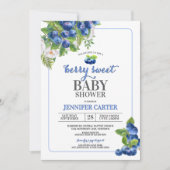 Berry Sweet Blueberry Theme Babydusche Einladung (Vorderseite)