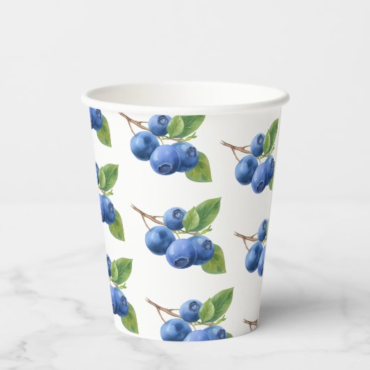 Berry Sweet Blueberry Theme Babydusche Pappbecher (Rückseite)
