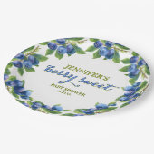 Berry Sweet Blueberry Theme Babydusche Pappteller (Schrägansicht)