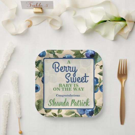 Berry Sweet Blueberry Theme Babydusche Pappteller (Hochzeit)