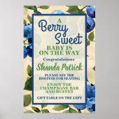 Berry Sweet Blueberry Theme Babydusche Poster (Vorne)