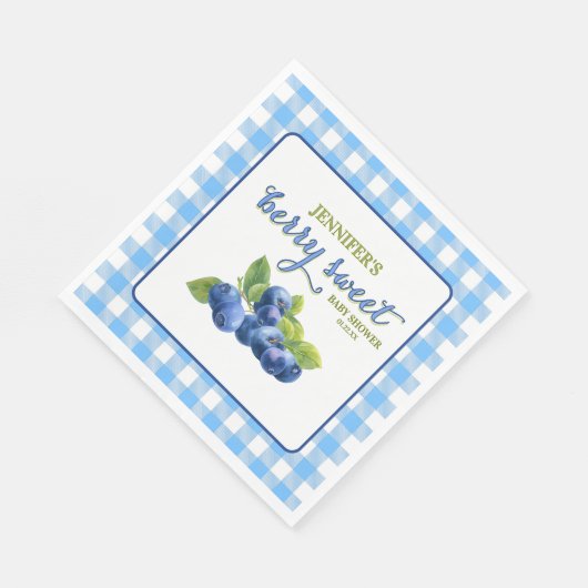 Berry Sweet Blueberry Theme Babydusche Serviette (Ecke)