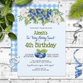 Berry Sweet Blueberry Theme Girl's Birthday Party Einladung