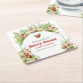 Berry Sweet Boho arch Pink Wild Strawberry Rechteckiger Pappuntersetzer (angewinkelt)