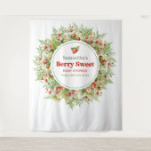 Berry Sweet Boho arch Pink Wild Strawberry Wandteppich (Vorderseite)