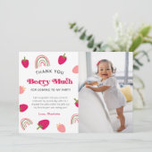 Berry Sweet Boho Rainbow Foto Dankeschön Karte (Stehend Vorderseite)