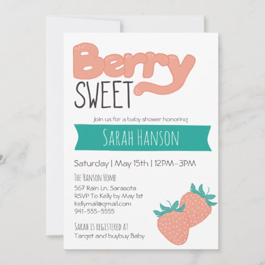 Berry Sweet Bold Einladung (Vorderseite)
