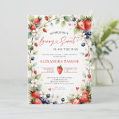 Berry Sweet Botanical Berries Garden Baby Shower Einladung (Stehend Vorderseite)