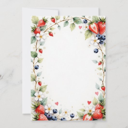 Berry Sweet Botanical Berries Garden Baby Shower Einladung (Rückseite)