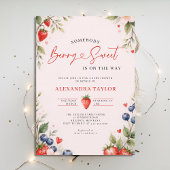 Berry Sweet Botanical Berries Pink Baby Shower Einladung