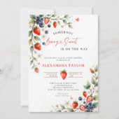 Berry Sweet Botanical Berries Vines Baby Shower Einladung (Vorderseite)