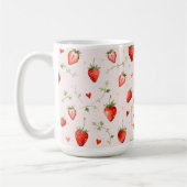 Berry Sweet Botanical Pink Hearts Monogramm Kaffeetasse (Links)