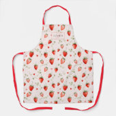 Berry Sweet Botanical Pink Hearts Monogramm Schürze (Vorderseite)