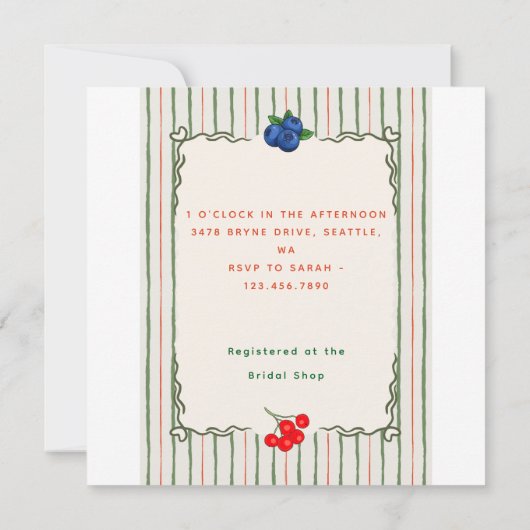 Berry Sweet Brautparty Wild Berries Save The Date (Rückseite)